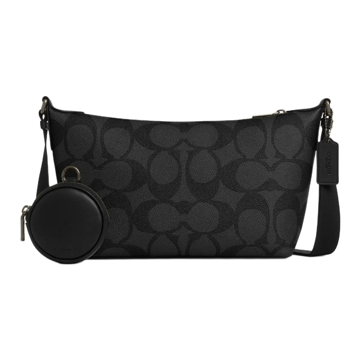COACH Artificial Leather Shoulder Bag, Crossbody Bag Medium Men's Black