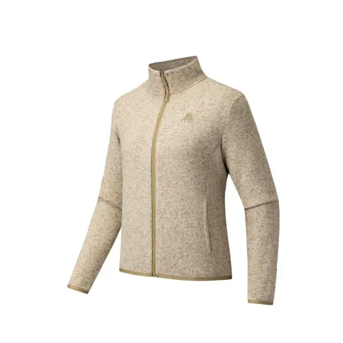 Anta Outdoor Collection Stand Collar, Liner Coat, Thick Needle Fleece Garment Women's Cool Gray Heather Gray