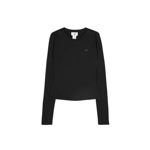 New Balance T Shirts Women's Black Crew Neck