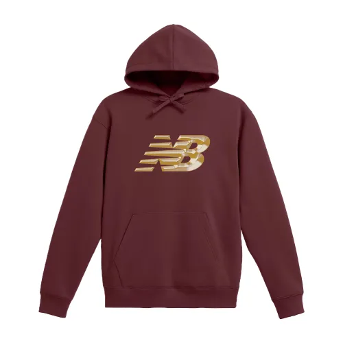 New Balance Sweatshirts Men's Red Hooded Non Detachable Moderate