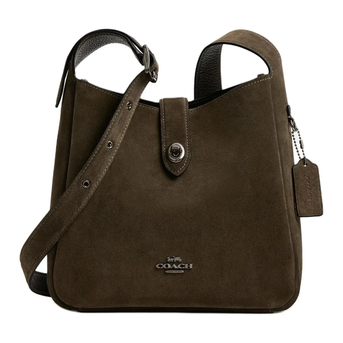 COACH Hadley Cow Leather Shoulder Bag, Crossbody Bag Medium Women's Army Green