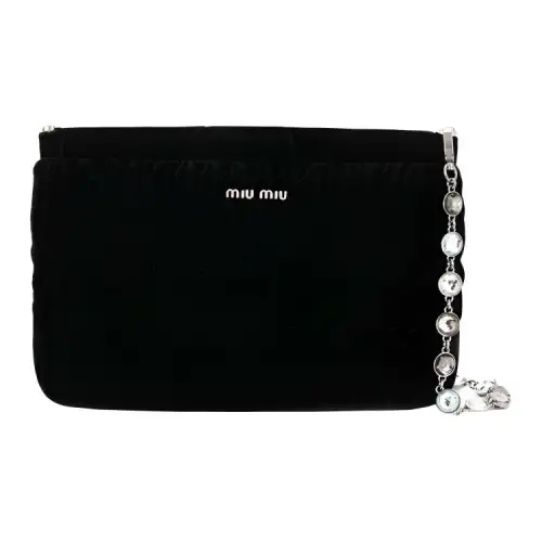 MIU MIU Velvet Shoulder Bag, Crossbody Bag Women's Black