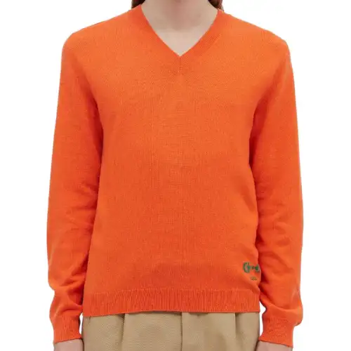 GUCCI V Neck Logo Intarsia Knit Jumper