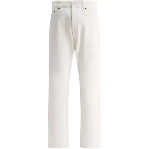 PRADA Jeans Men's Ivory White Moderate Straight Fit Pants