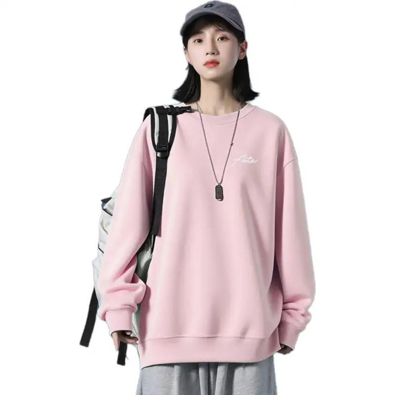 ANTA Sweatshirts Women's Soft Pink Crew Neck Moderate Regular