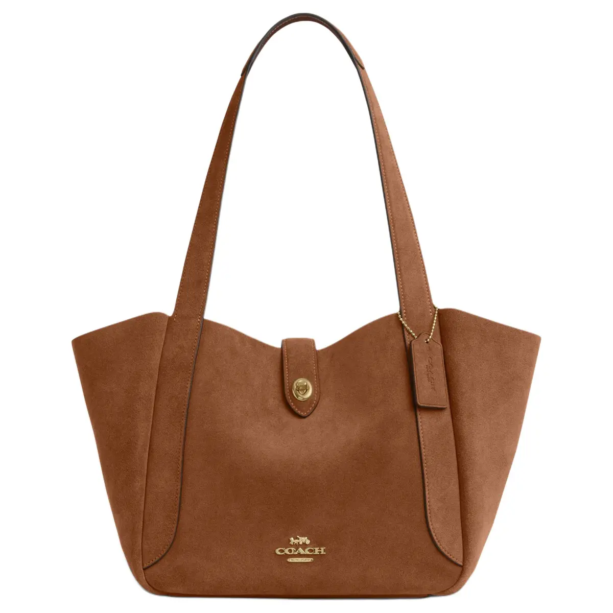 COACH Hadley Cow Leather Tote Bag, Shopping Bag, Shoulder Bag Large Women's Yellow Ochre