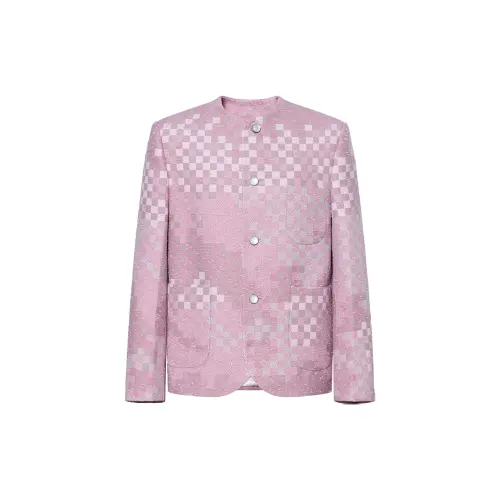 LOUIS VUITTON Damoflage Collarless Tweed Jacket
