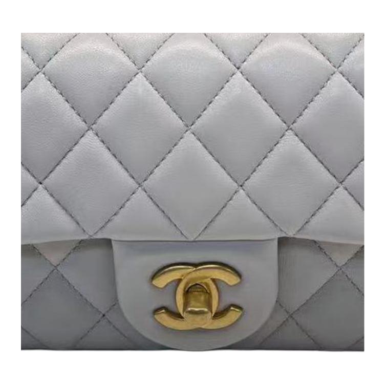 Женская сумка Chanel на цепочке (серая) — фото 3