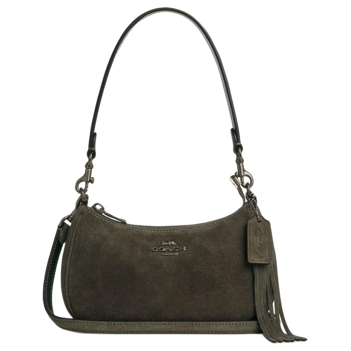 COACH Teri Cow Leather Crossbody Bag, Shoulder Bag Small Women's Army Green