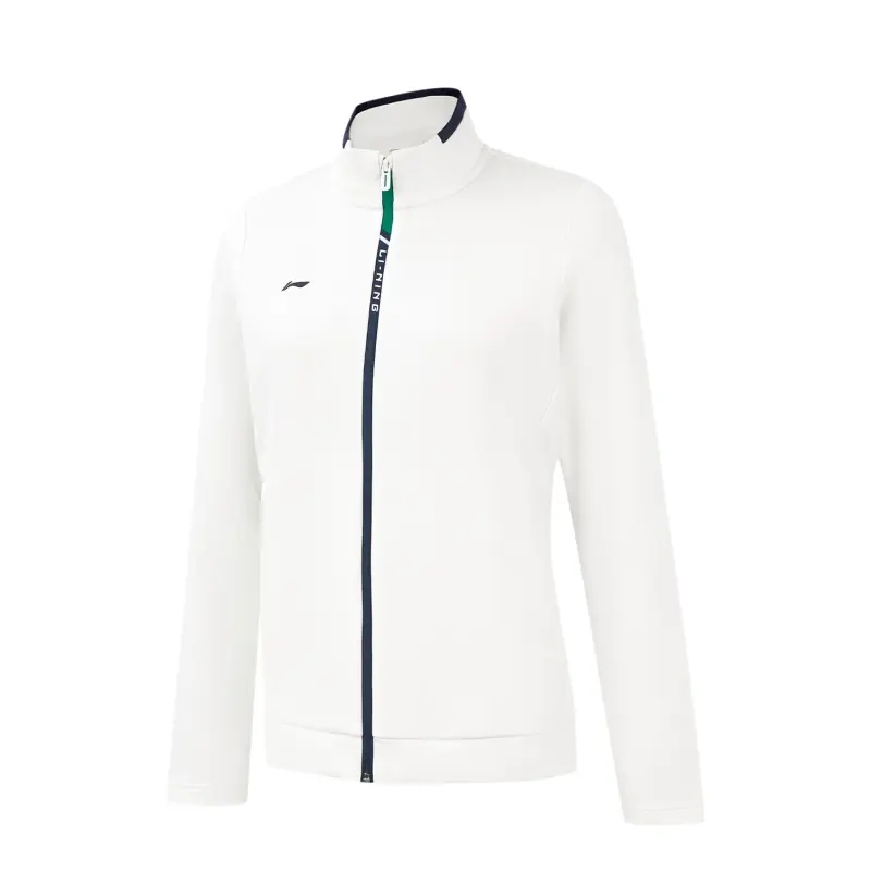 Li Ning Sweatshirts Women's Ivory Stand Collar Moderate Cardigan