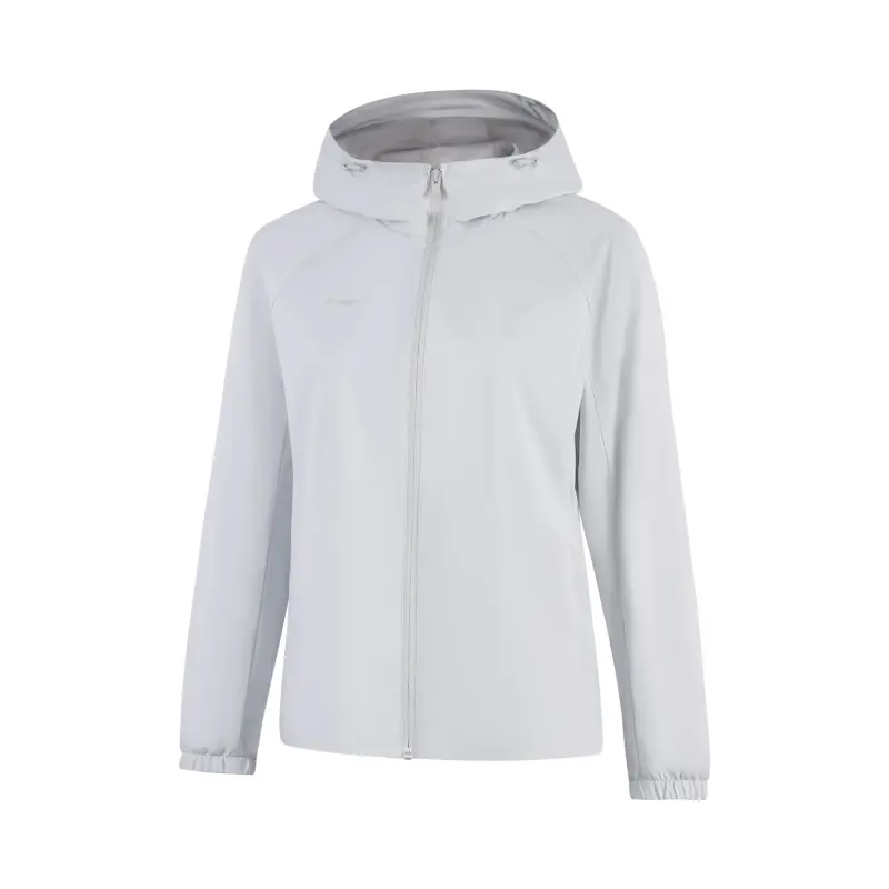 Li Ning Trench Coats Women's Calm Gray Hooded Moderate