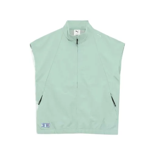 PUMA Vests Women's Mint Green Stand Collar Moderate Other