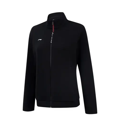 Li Ning Sweatshirts Women's Black Stand Collar Moderate Cardigan