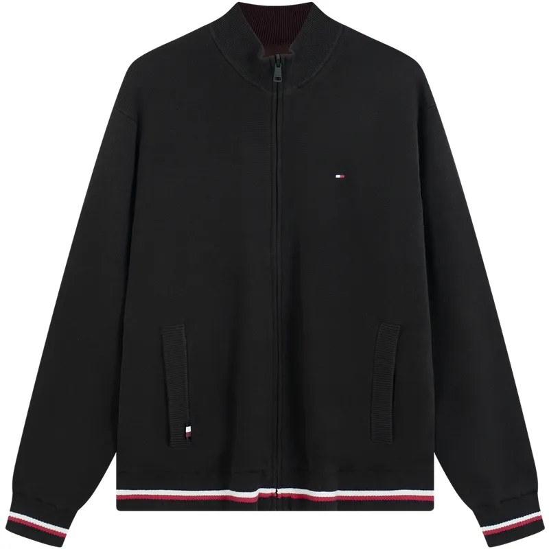 Tommy Hilfiger Knitwear Men's Stand Collar Moderate Cardigan, Other