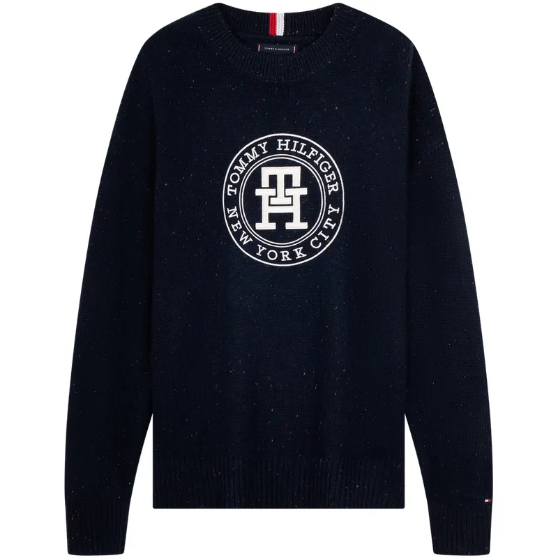 Tommy Hilfiger Sweaters Men's Navy Blue FAP Crew Neck Moderate Other