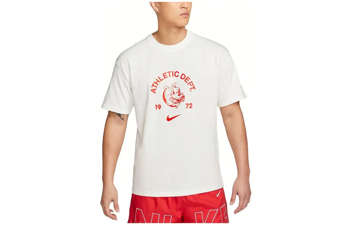 Nike T-Shirts Men's White Crew Neck Moderate