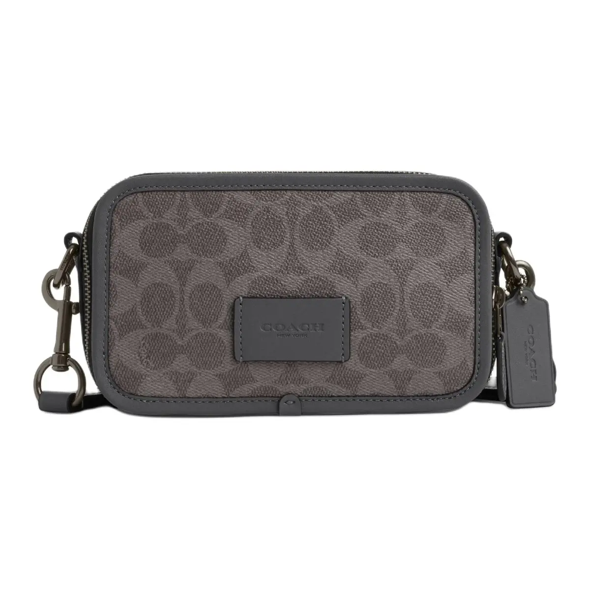 COACH Wyatt Artificial Leather With Cow Leather Camera Bag, Shoulder Bag, Crossbody Bag Small Unisex Gray