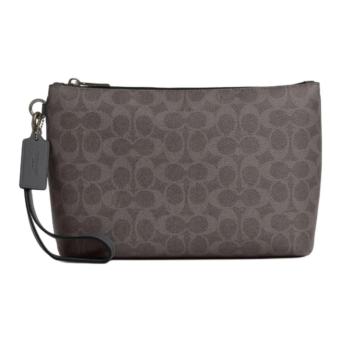 COACH Artificial Leather Clutch Large Men's Charcoal Gray & Gray