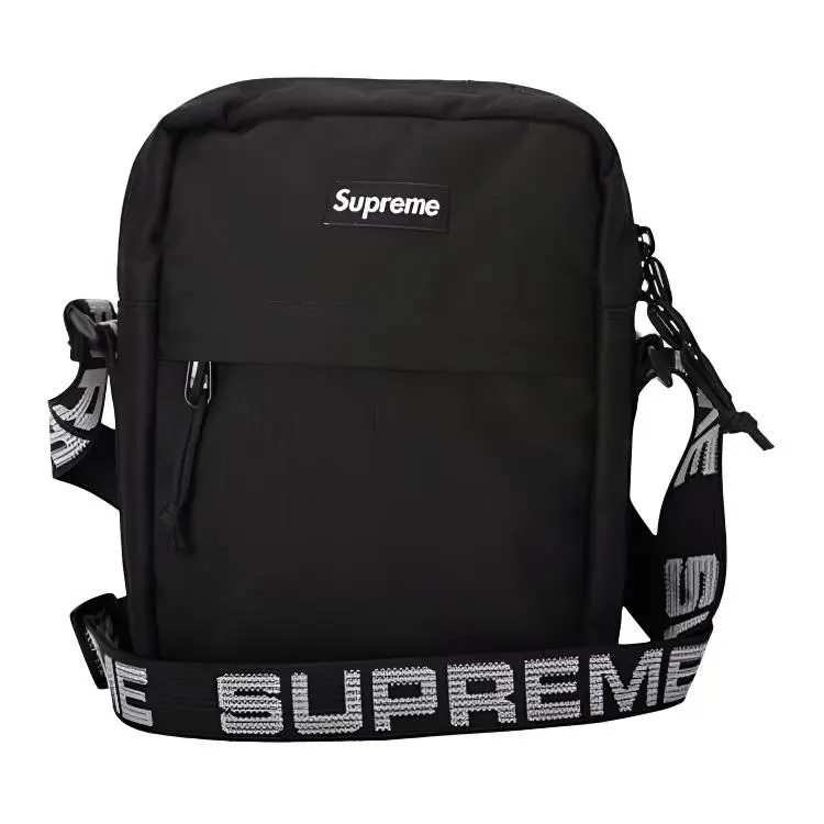 Supreme Solid Color Crossbody Bag, Shoulder Bag Unisex Black