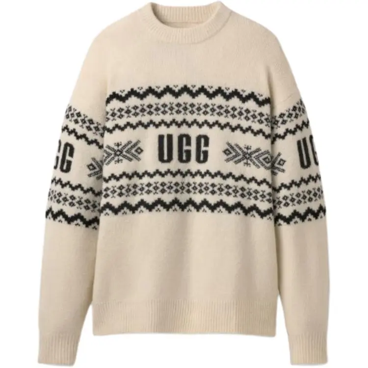 UGG Sweaters Women's Ecru Crew Neck Moderate Straight Fit