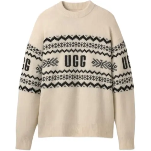 UGG Sweaters Women's Ecru Crew Neck Moderate Straight Fit
