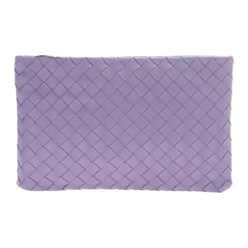 Bottega Veneta Cow Leather Clutch Large Unisex Purple