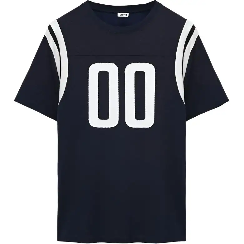 LOEWE T Shirts Men's Marine Blue Crew Neck Moderate Straight Fit