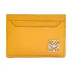LOEWE Anagram Pebble Texture Cow Leather Card Holder Women's Sunflower Yellow