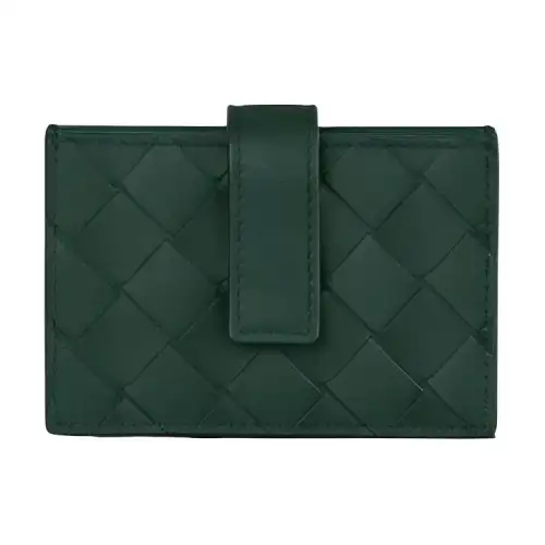 Bottega Veneta Calfskin Card Holder Men's Pine Green