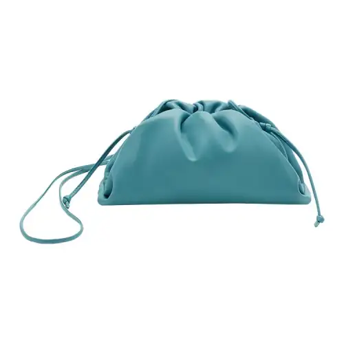 Bottega Veneta POUCH Cloud Bag Cow Leather Cloud Bag Clutch Shoulder Bag Mini Women's Oil Paintings Blue