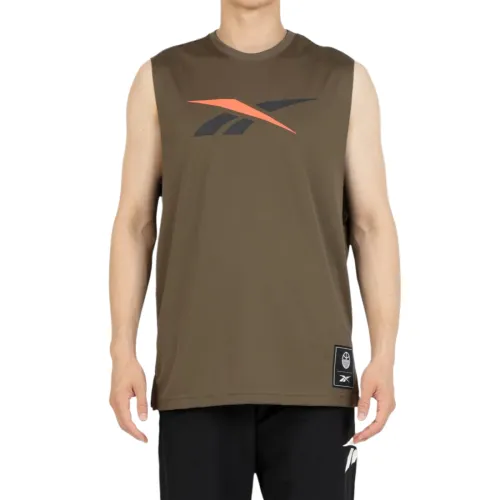 Reebok Tank Tops Men's Green Crew Neck Moderate Other