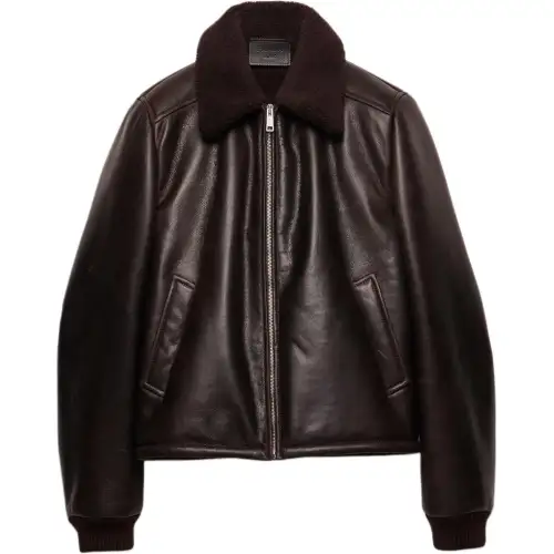 PRADA Shearling collar Leather Jacket