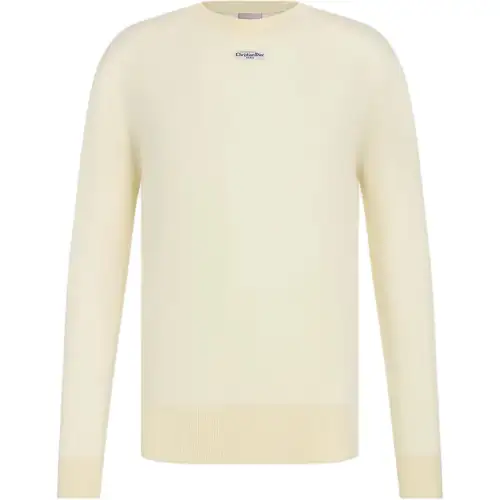 DIOR Sweaters Men's Ecru Crew Neck Moderate