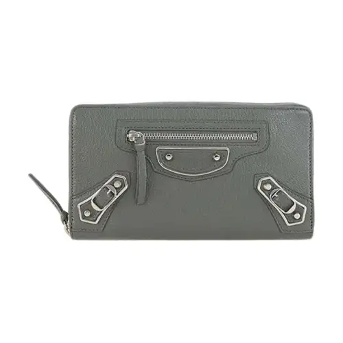 Balenciaga Sheepskin Wallet Women's Gray