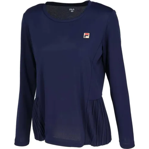 FILA Tennis Tops Women's Marine Blue Crew Neck Moderate