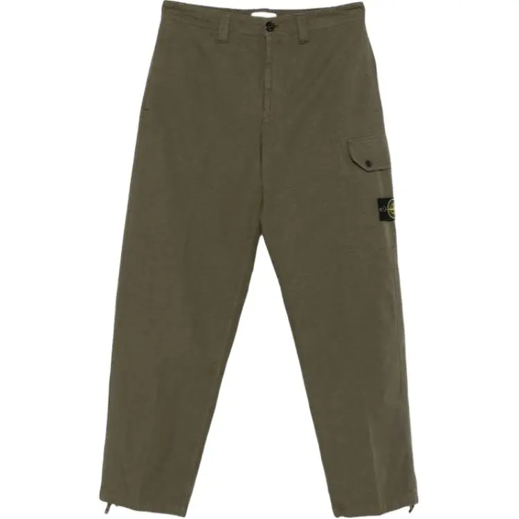 STONE ISLAND Logo Patch Straight Leg Cargo Pants