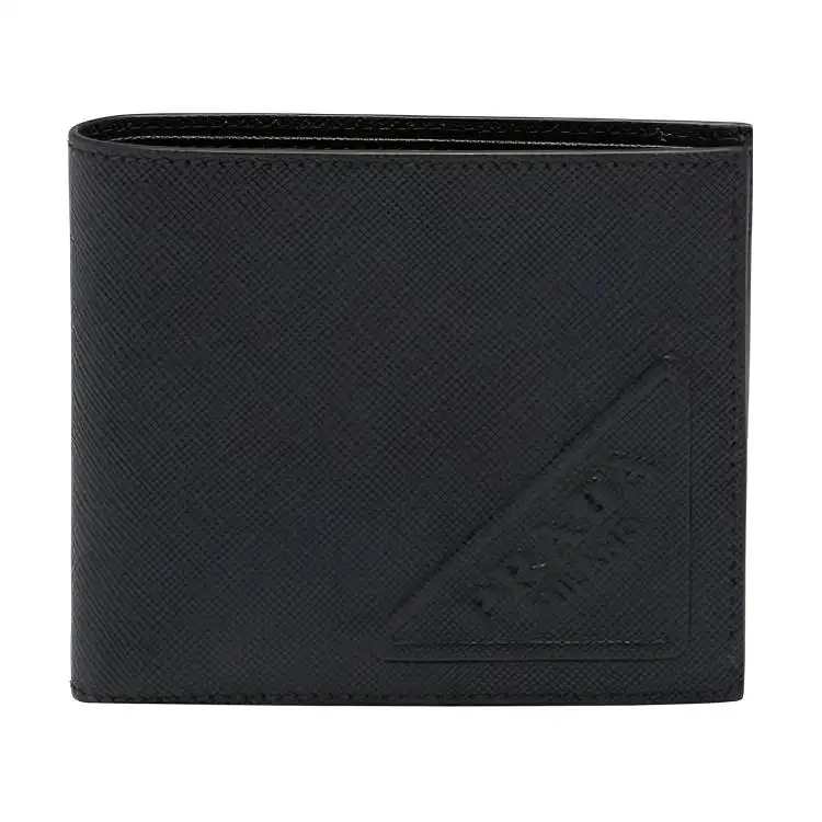 PRADA Saffiano Leather Wallet Men's Black