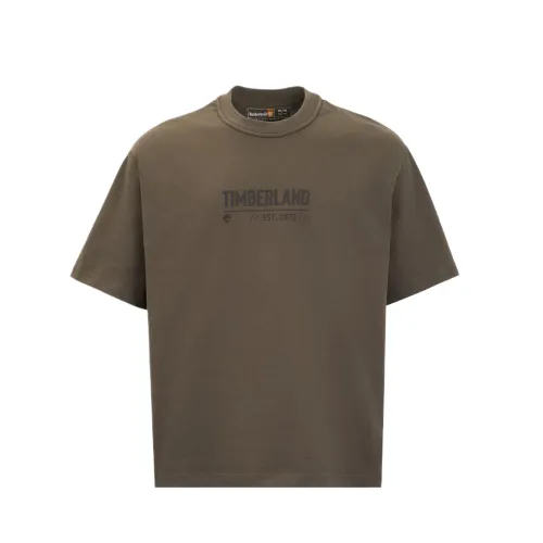 Timberland T Shirts Unisex Brown Crew Neck Moderate