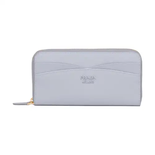 PRADA Saffiano Leather Wallet Women's Blue