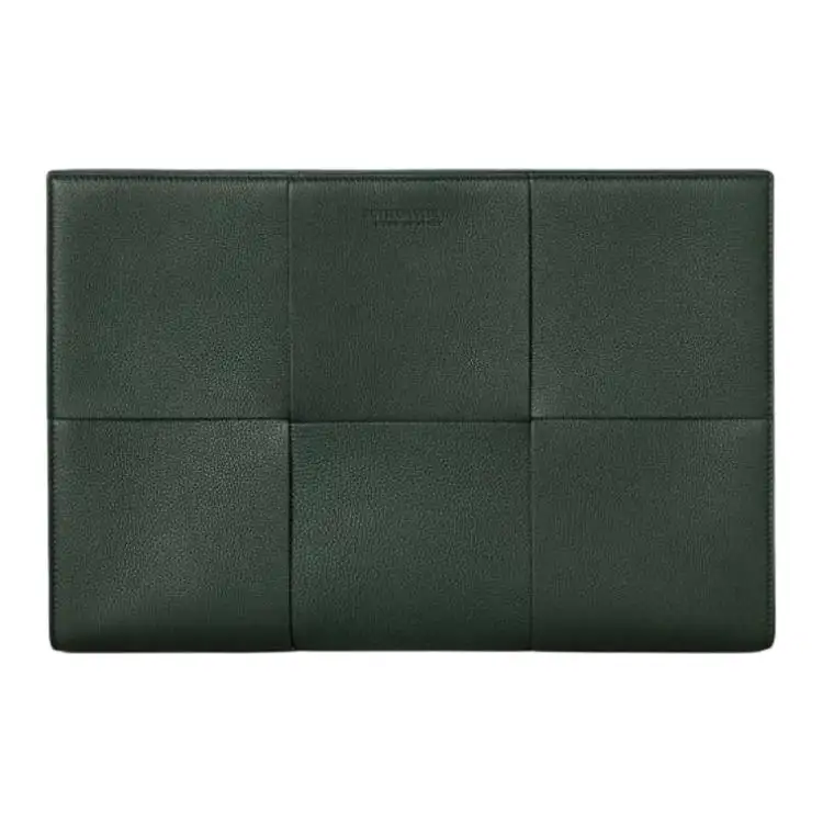 Bottega Veneta Sheepskin Clutch Men's Dark Green