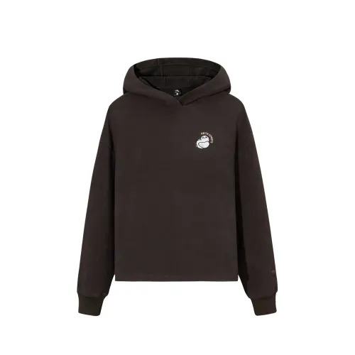 ANTA Sweatshirts Women's Dark Chocolate Coffee 3 Hooded Non Detachable Moderate