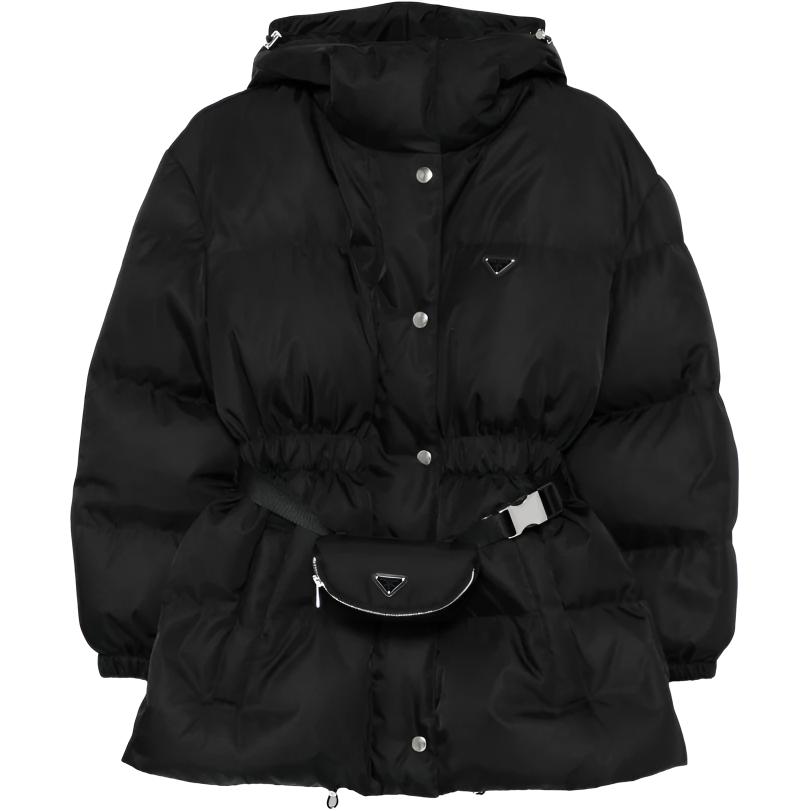 Женский пуховик Prada Re-Nylon SS25 (черный)