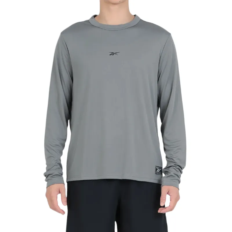Reebok T Shirts Men's Gray Crew Neck Moderate