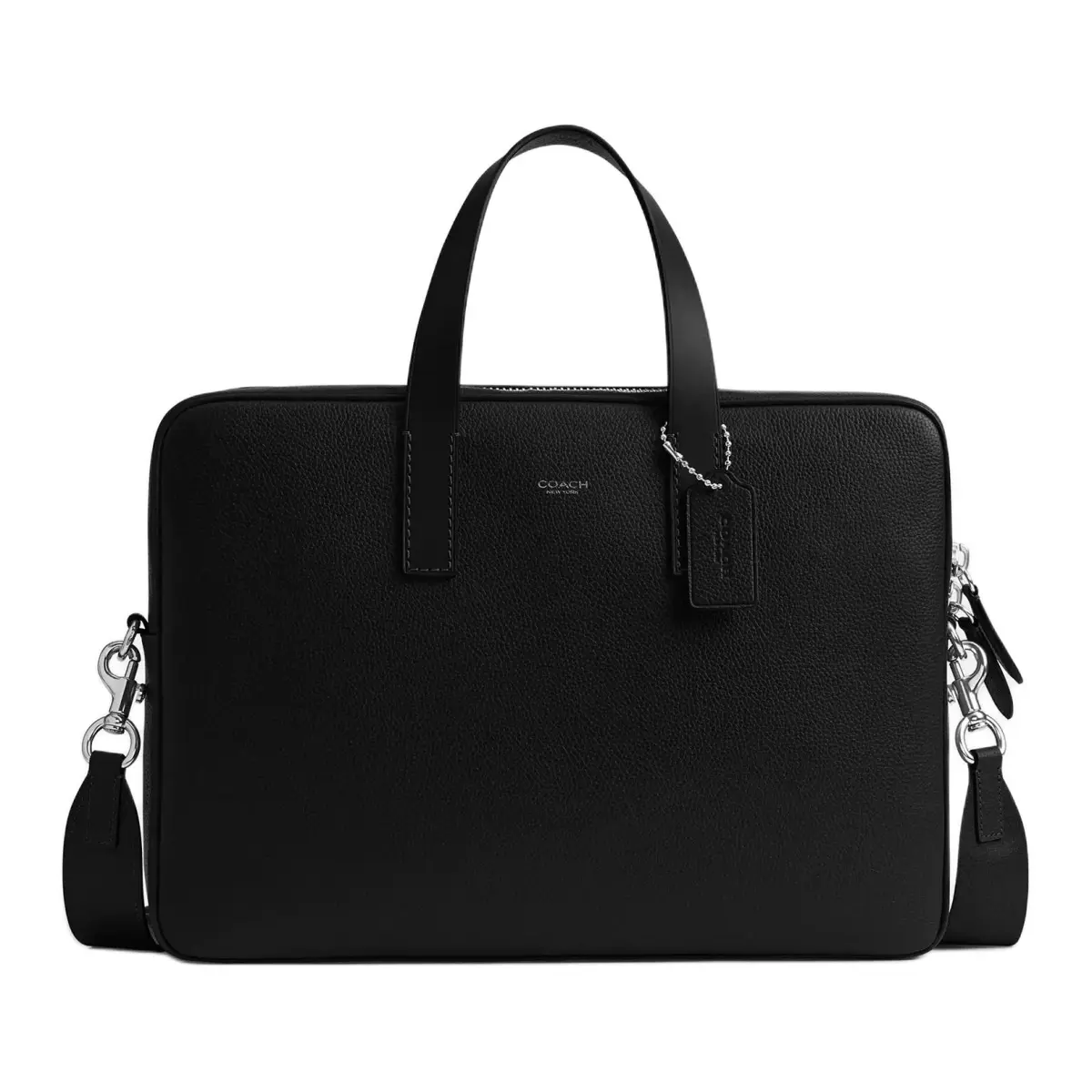 COACH Pebbled Leather Briefcase Large Men's Black
