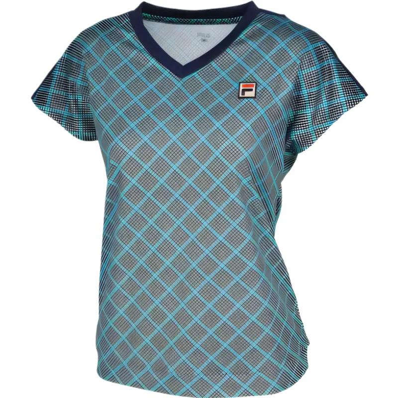 FILA Tennis Tops Women's Dark Mint V Neck Moderate