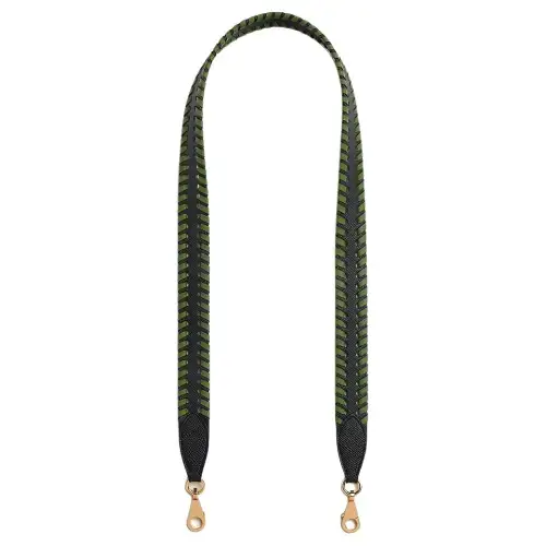 HERMES Epsom With Swift Calfskin Bag Strap Women's Black & Silk Blue Green
