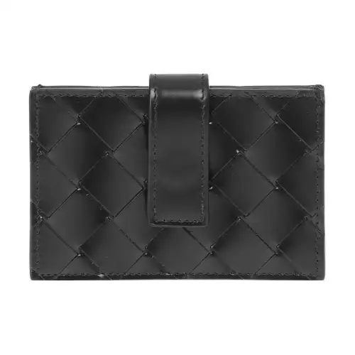 Bottega Veneta Calfskin Card Holder Men's Black