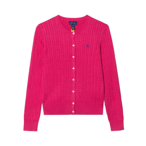 Polo Ralph Lauren Sweater, pony with a round collar, pink children's pin, with embroidery