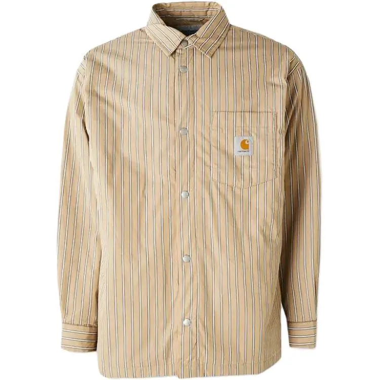 Carhartt Wip striped-pattern long-sleeve shirt jacket