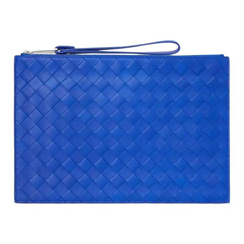 Bottega Veneta Cow Leather Clutch Large Men's Cobalt Blue